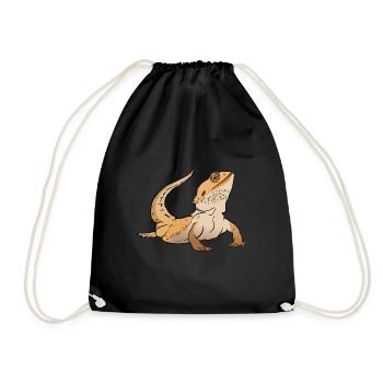 Bearded Dragon Lizard Reptile Herpetologist - Drawstring Bag - black - Front