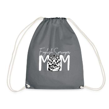 English Springer Spaniel Dog - Drawstring Bag - grey - Front
