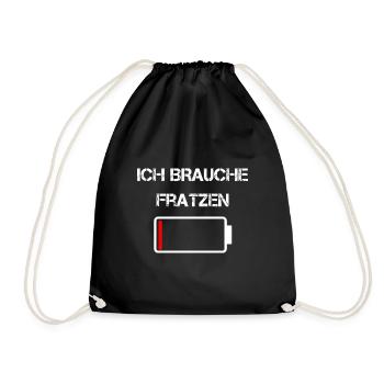 Sächsische Küche | Ich brauche Fratzen - Turnbeutel - Schwarz - Vorne