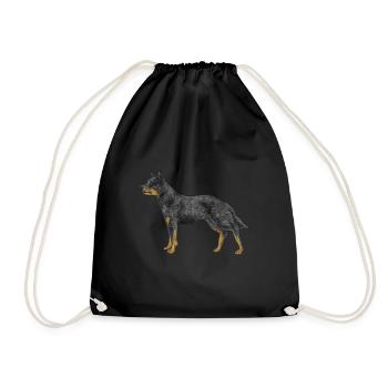 Australian Cattle Dog Red Blue Heeler - Drawstring Bag - black - Front