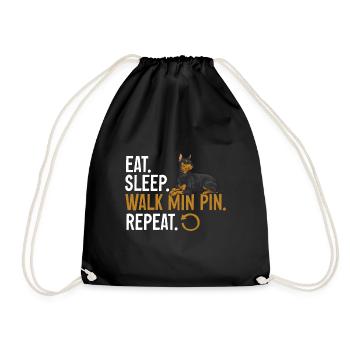 Miniature Pinscher Rehpinscher Min Pin Dog - Drawstring Bag - black - Front