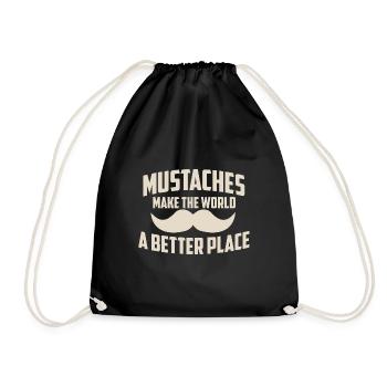 Moustache Dude Mustaches Make The World A Better - Turnbeutel - Schwarz - Vorne