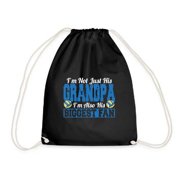 Old Guy Volleyball Sports His Grandpa I'm His Bigg - Drawstring Bag - black - Front