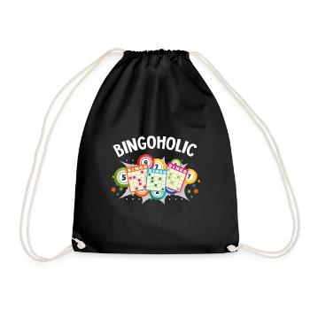Bingoholic Funny Lucky Gambling - Turnbeutel - Schwarz - Vorne