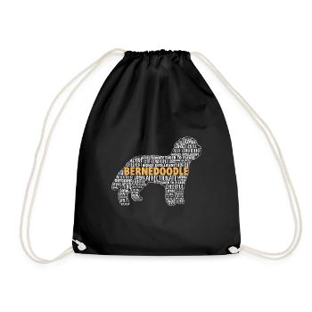 Bernedoodle Dog - Drawstring Bag - black - Front