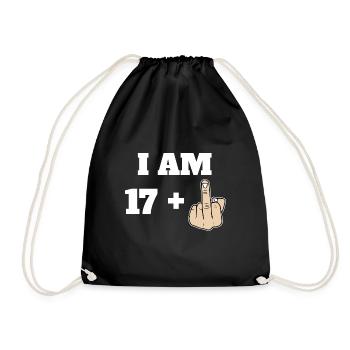 I Am 17 + 1 Sarcastic Funny 18th Birthday Turning - Turnbeutel - Schwarz - Vorne