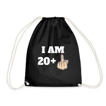 I Am 20 + 1 Sarcastic Funny 21st Birthday Turning - Turnbeutel - Schwarz - Vorne