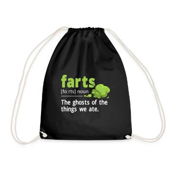 fart farting farting farting - Drawstring Bag - black - Front