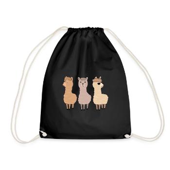 Cadeau de l'animal Lama trois alpagas - Sac de sport léger - noir - Devant