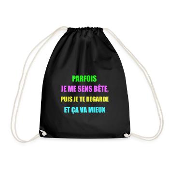 Humour bête - Sac de sport léger - noir - Devant