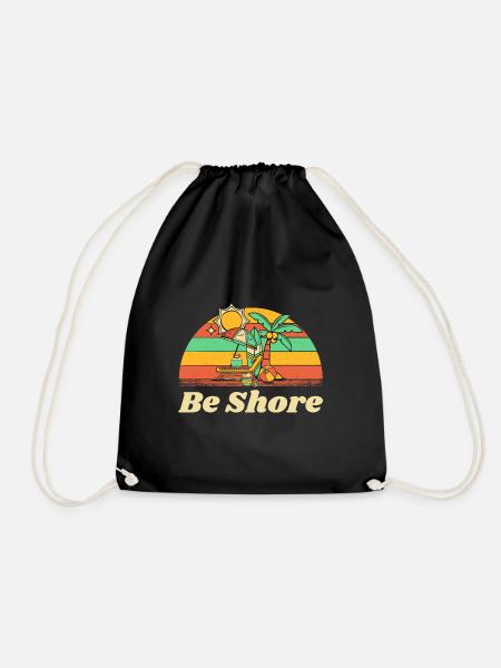 Be Shore Summer Trip Tropical Travel Beach Funny - Turnbeutel - Schwarz
