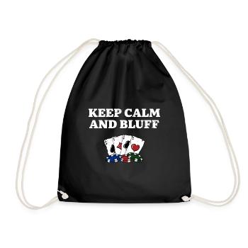 Keep Calm and Bluff Casino Gambler Jeu - Sac de sport léger - noir - Devant