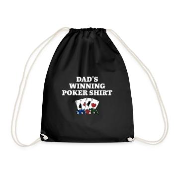 Papa gagnant Poker Shirt Casino Jeux de cartes - Sac de sport léger - noir - Devant