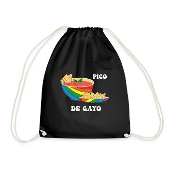 LBGT Flag Gay Pride Human Vintage Rainbow - Drawstring Bag - black - Front