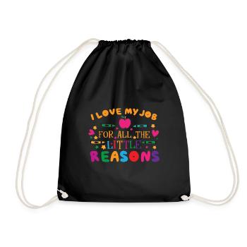 Cute Kindergarten Teacher School Teaching Teacher - Drawstring Bag - black - Front