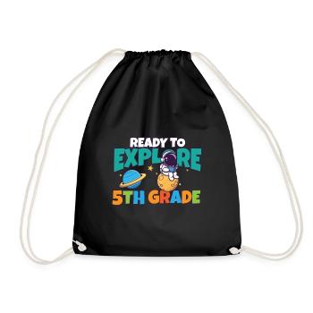 Le premier jour de la journée d’école prêt à explorer le 5ème - Sac de sport léger - noir - Devant