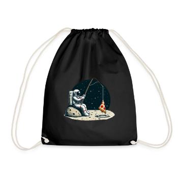 Astronaute Pizza Pêche Lune Espace - Sac de sport léger - noir - Devant