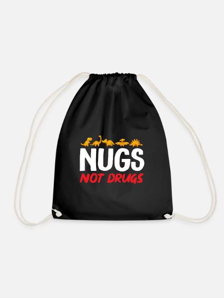 Dino Nuggets Dinosaurier Chicken Nuggets - Turnbeutel - Schwarz