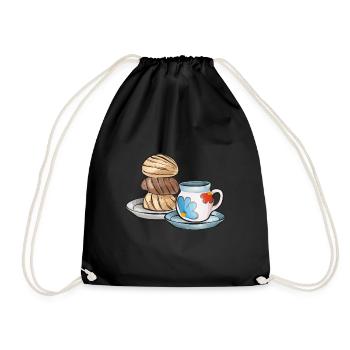 Concha Hispanic Mexican Pan Dulce - Drawstring Bag - black - Front