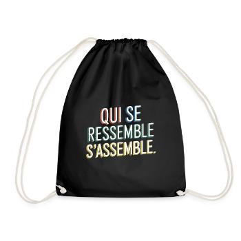 Qui se ressemble s'assemble - Sac de sport léger - noir - Devant