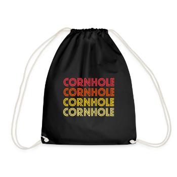 Retro Cornhole Vintage Cornhole - Turnbeutel - Schwarz - Vorne