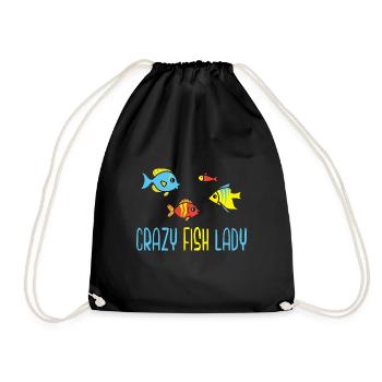 Crazy Fish Lady Aquarist Fish Keeper - Sac de sport léger - noir - Devant