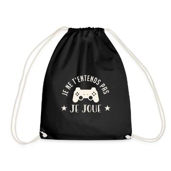 Je Ne T'Entends Pas Je Joue - Gamer - Sac de sport léger - noir - Devant