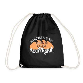 Bread Baking Baker Bakery Sourdough - Drawstring Bag - black - Front