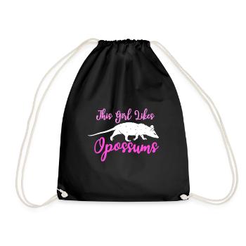 Une fille aime les opossums, la faune, les - Sac de sport léger - noir - Devant