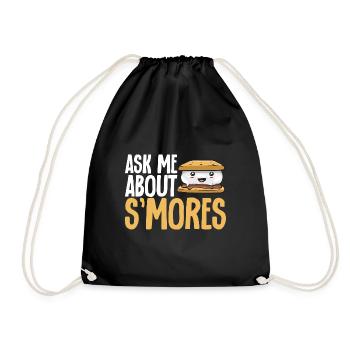S'more Lagerfeuer Marshmallow Camping - Turnbeutel - Schwarz - Vorne