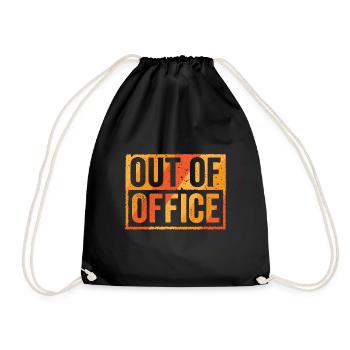 Out Of Office Urlaub und Reisen - Turnbeutel - Schwarz - Vorne