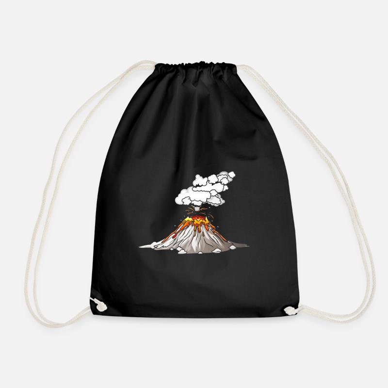 Vulkan Lava Eruption Motiv Geschenkidee - Turnbeutel - Schwarz