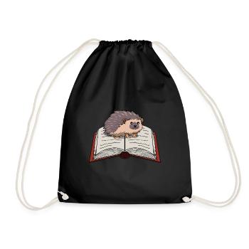 Hérisson mignon Lecture Livres Littérature Nature - Sac de sport léger - noir - Devant