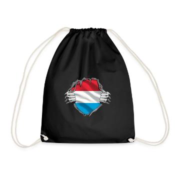 Luxembourg Flag Luxembourg flag Home - Drawstring Bag - black - Front
