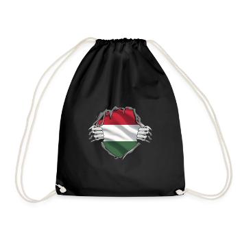 Ungarn Flagge Ungarische Fahne Balaton Hungary - Turnbeutel - Schwarz - Vorne