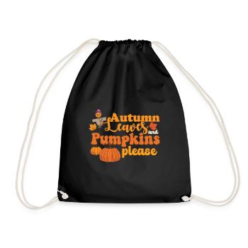 Hello Autumn Leaves and Pumpkins Please Scarecrow - Turnbeutel - Schwarz - Vorne