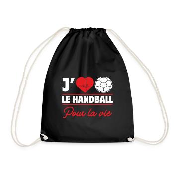 j aime le handball pour la vie,Handball,Sport - Sac de sport léger - noir - Devant