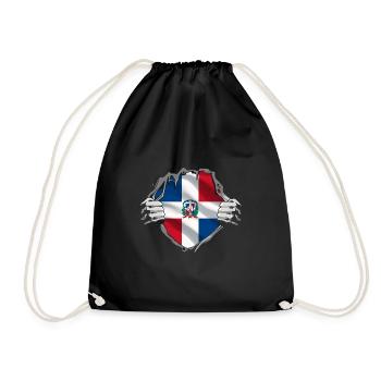 Dominican Republic Flag Dom Rep Flag Trip - Drawstring Bag - black - Front