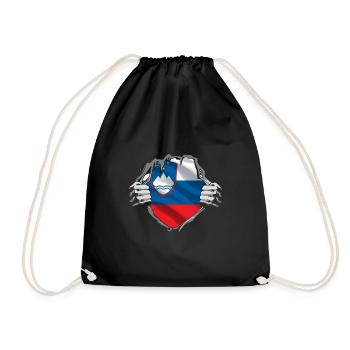 Slovenia Flag Balkan Slovenian Flag Vintage - Drawstring Bag - black - Front