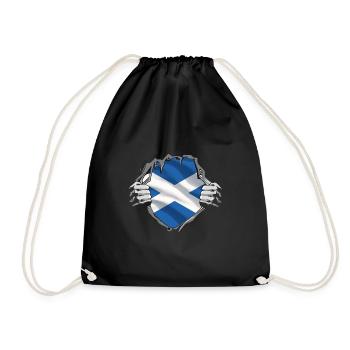 Schottland Flagge Schottische Fahne Alba GB UK - Turnbeutel - Schwarz - Vorne