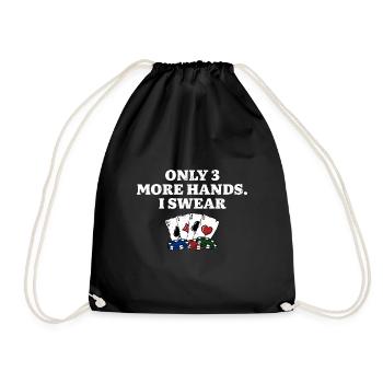 Seulement 3 mains de plus je jure Poker Jeux de cartes Poker - Sac de sport léger - noir - Devant