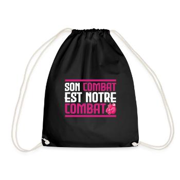 His fight is our fight - Cancer - Drawstring Bag - black - Front