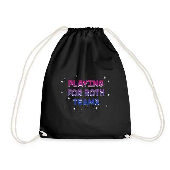 Playing for Both Teams Bisexual LGBTQ Bi Pride - Drawstring Bag - black - Front