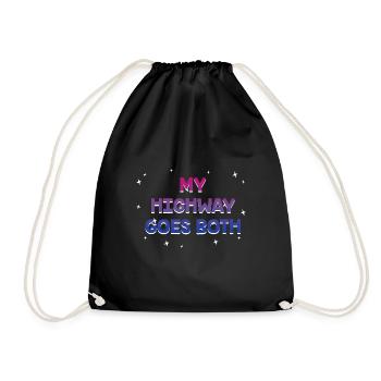 My Highway Goes Both Ways Bisexual LGBTQ Bi Pride - Turnbeutel - Schwarz - Vorne