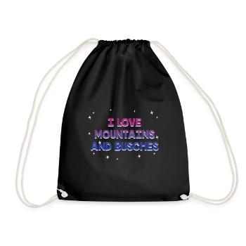 I Love Mountains and Busches Bisexual LGBTQ Bi - Turnbeutel - Schwarz - Vorne