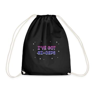 I've Got Biceps Bisexual LGBTQ Bi Pride LGBT - Drawstring Bag - black - Front