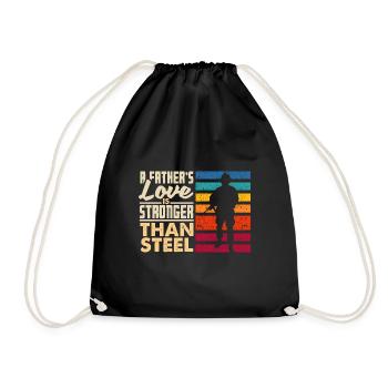 A Father's Love Is Stronger Than Steel Father's - Turnbeutel - Schwarz - Vorne