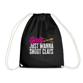 Shooting Skeet Clay Pigeon Shooting - Drawstring Bag - black - Front