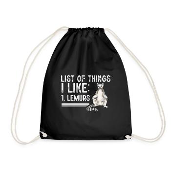 Lemur Catta Ring-tailed lemur - Drawstring Bag - black - Front