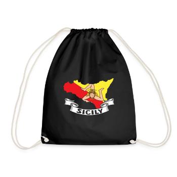 Sicile Drapeau Italie Sicile - Sac de sport léger - noir - Devant